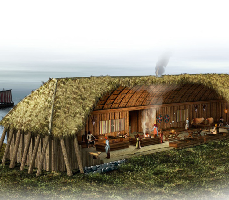 Длинный дом викингов изнутри